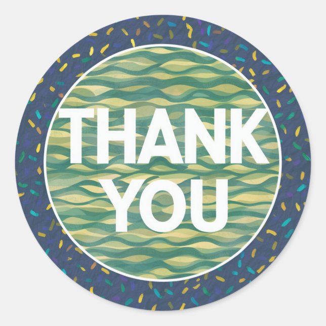 Sticker rond classique Belle conception Merci (Devant)