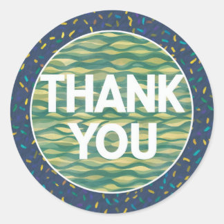 Sticker rond classique Belle conception Merci
