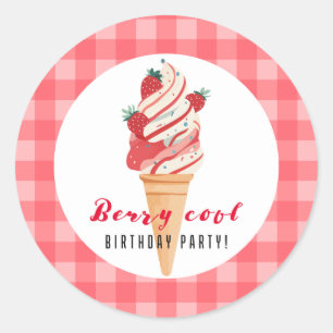 Sticker rond classique Berry Cool Anniversaire