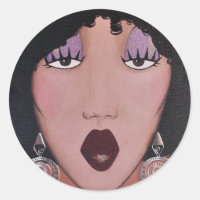 Sticker rond classique "Black Beauty Diva"