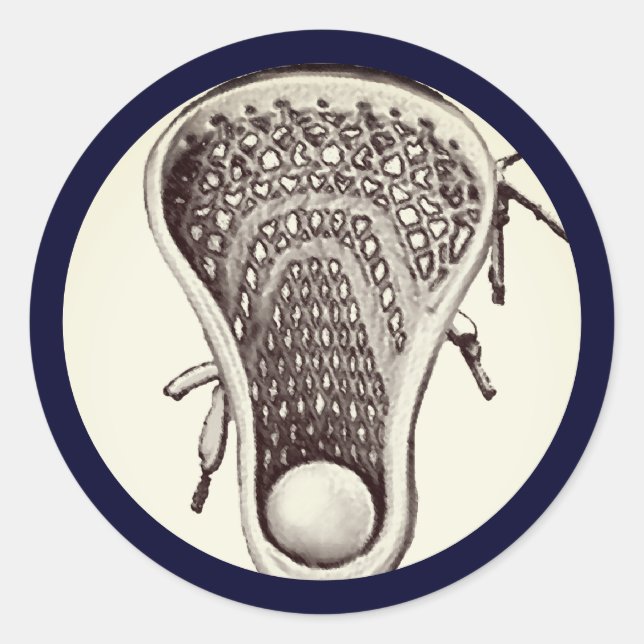 Sticker rond classique bleu marine (Devant)