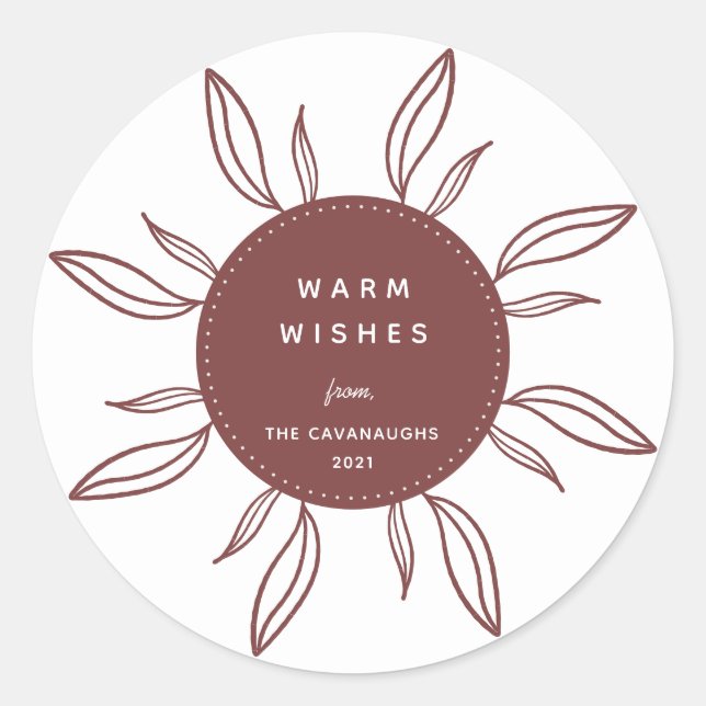 Sticker rond classique Bohême Wreath Holiday (Devant)