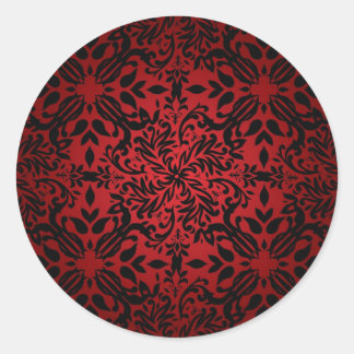 Sticker Rond Classique chaud rouge