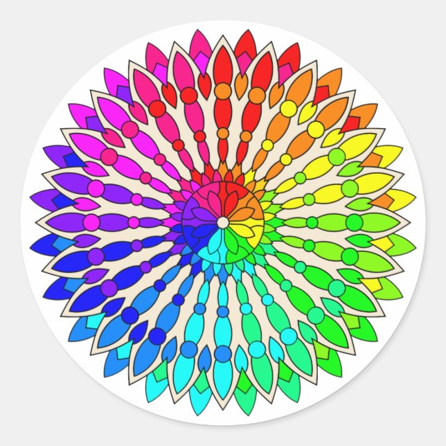 Sticker rond classique Color Wheel™ (Devant)