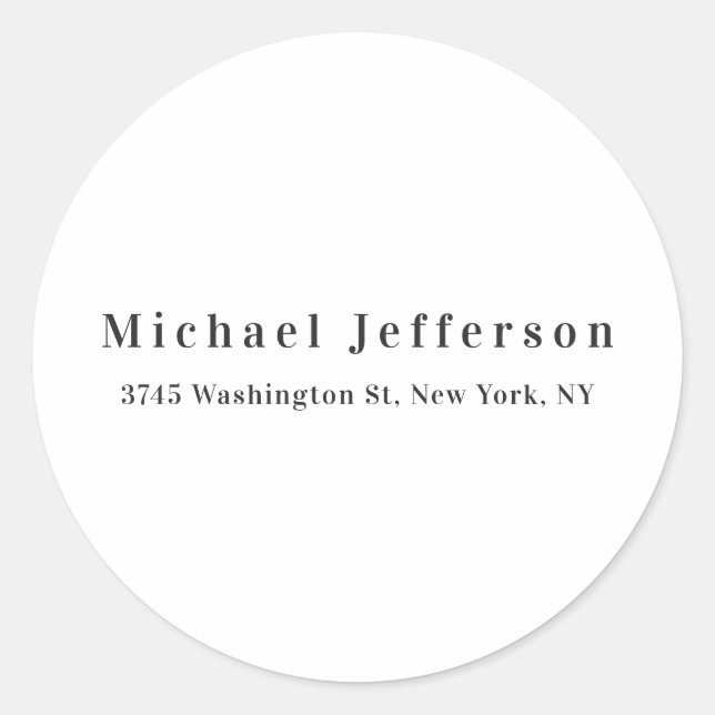 Sticker Rond Classique créative tendance noir & blanc minimalis (Devant)