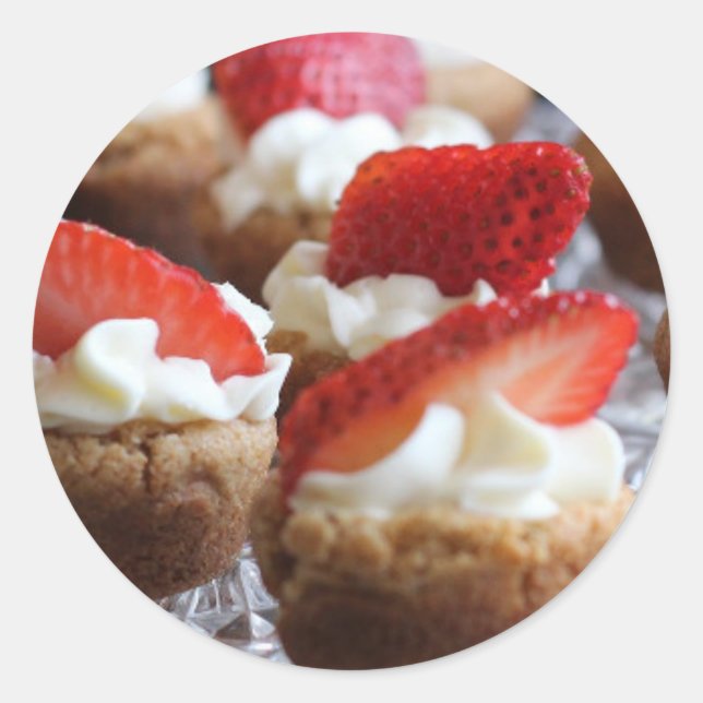 Sticker rond classique Cupcake (Devant)