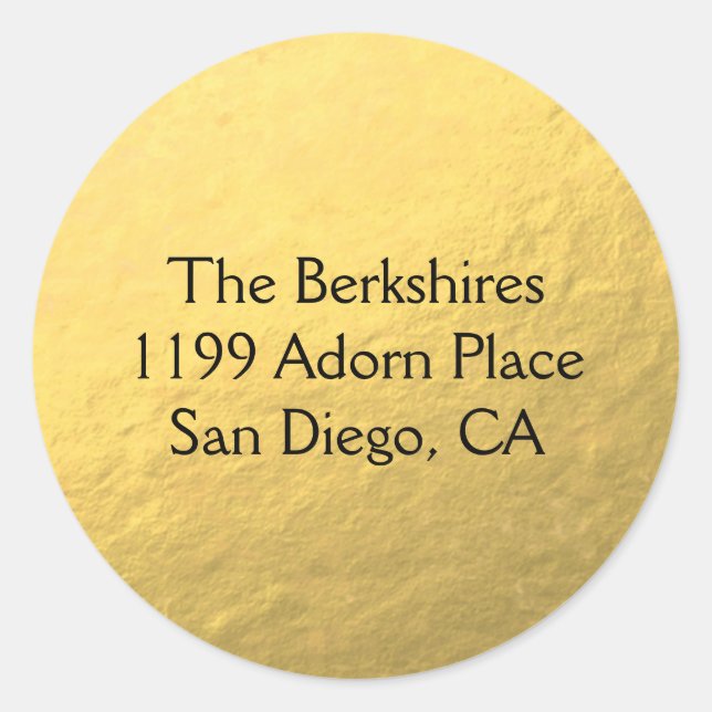 Sticker rond classique customisé Gold Foil Look (Devant)