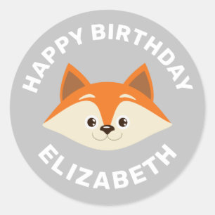 Sticker rond Classique Cute Fox
