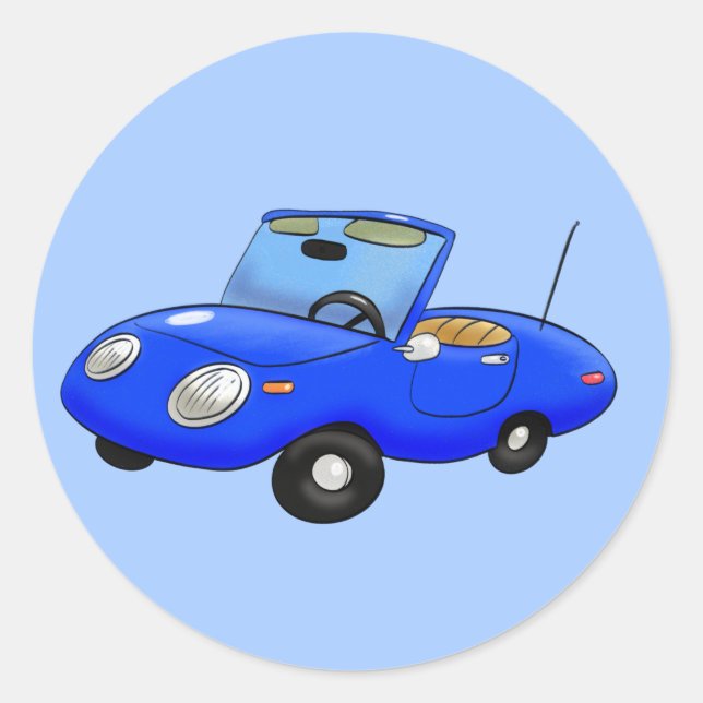 Sticker rond Classique Cute Little Convertible (Devant)