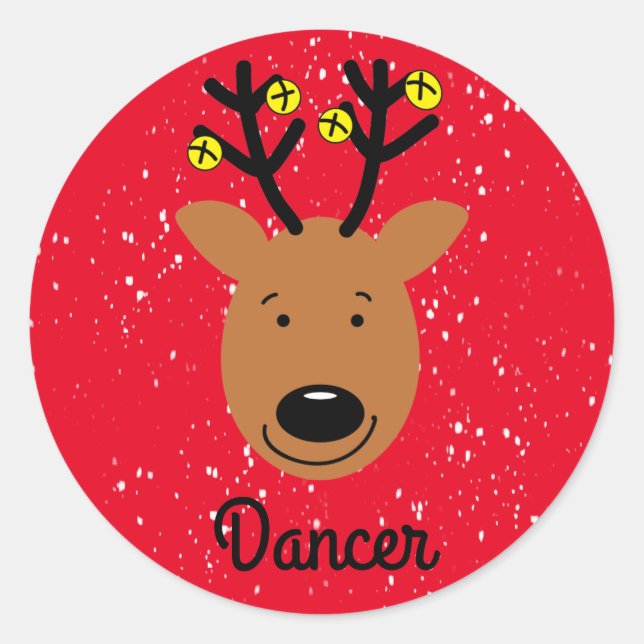 Sticker rond classique Dancer Reindeer (Devant)