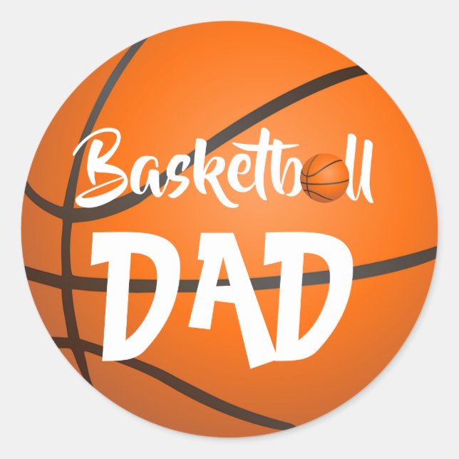 Sticker rond classique de basket-ball (Devant)