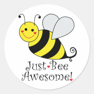 Sticker rond classique de Bee Bee