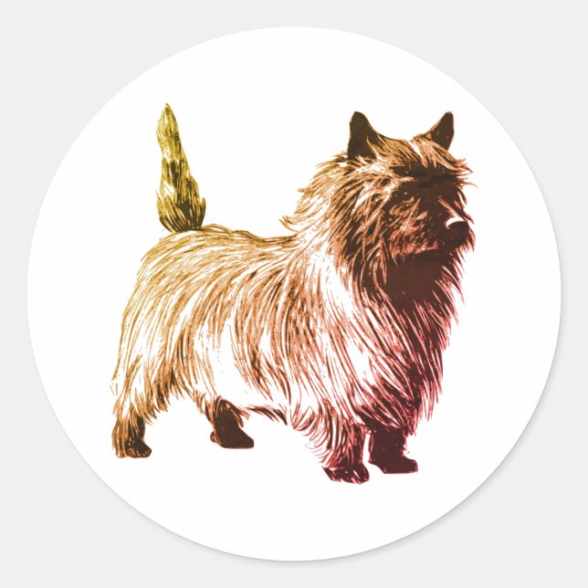 Sticker rond classique de Cairn Terrier (Devant)