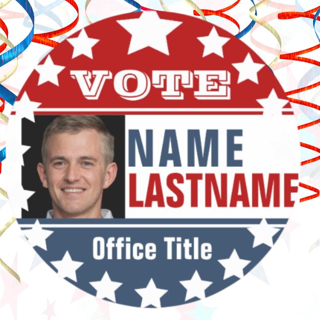 Sticker rond classique de campagne électorale (Créateur téléchargé)