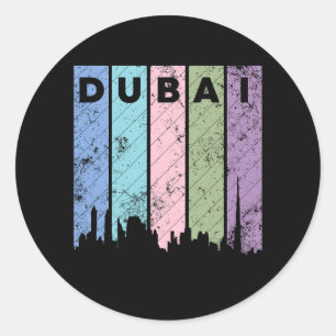 Sticker rond classique de Dubaï