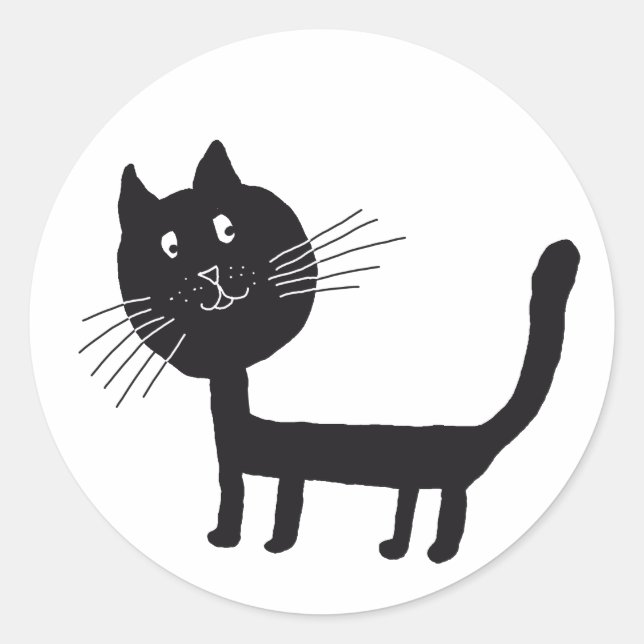 Sticker rond classique de la foi de chat (Devant)