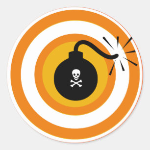 Sticker rond classique de la mort et du danger