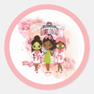 Sticker rond classique de la partie Spa afro-amér