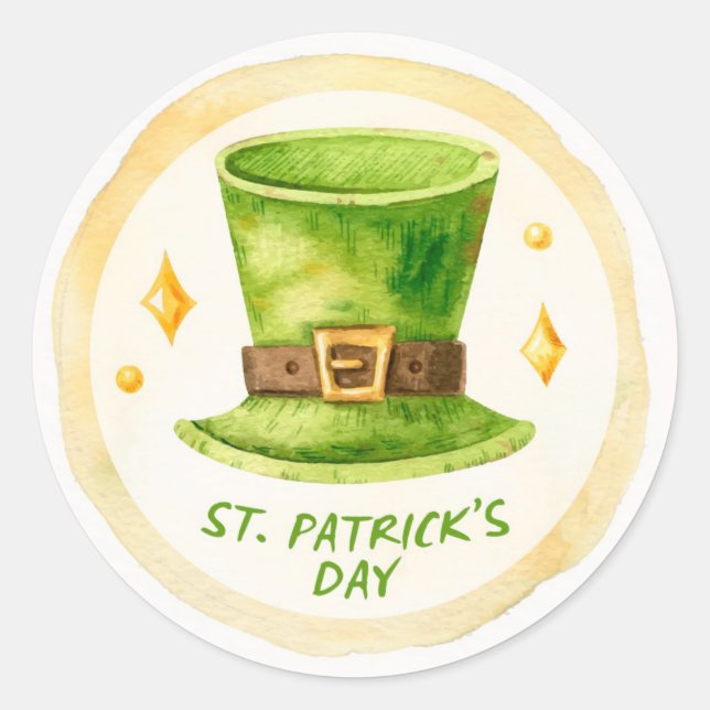 Sticker rond classique de la Saint-Patrick (Devant)