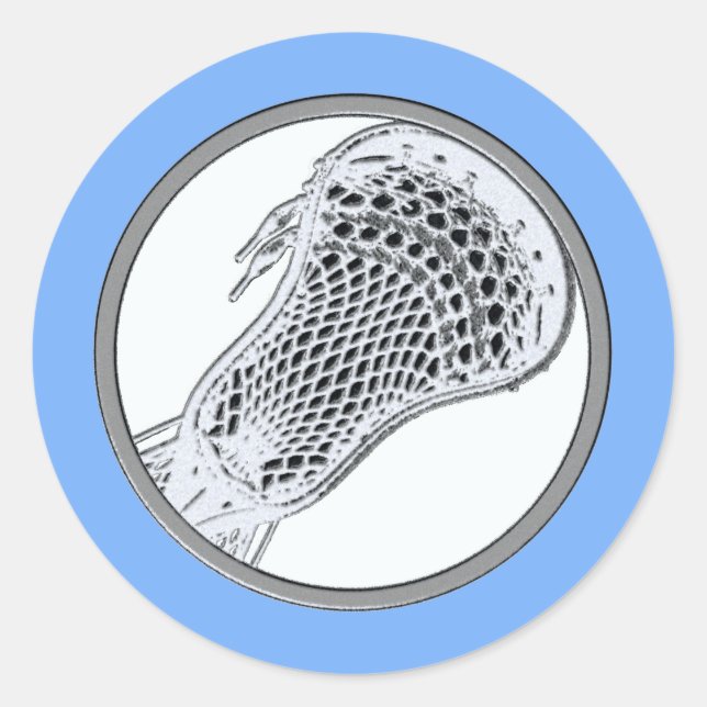 Sticker rond classique de Lacrosse Sports (Devant)