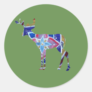 Sticker rond classique de mandala, brillant