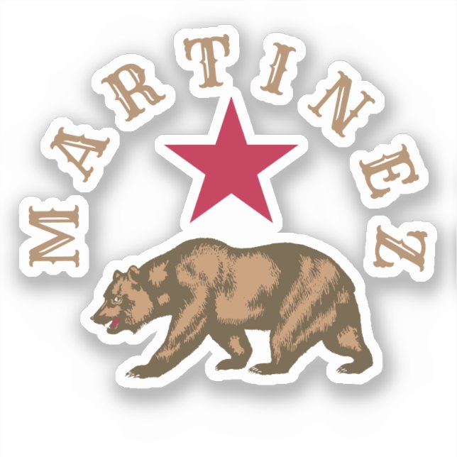 Sticker rond classique de Martinez, Californie (Recto)