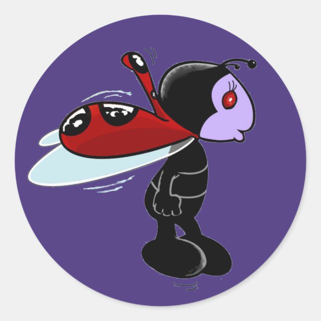 Sticker rond classique de Mizz Ladybug (Devant)