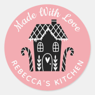 Sticker rond classique de Noël Fabriqué avec amour