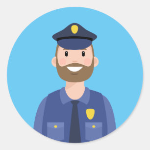 Sticker rond classique de policier