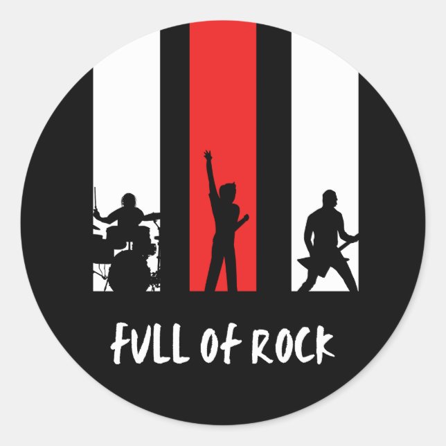 Sticker rond classique de rock (Devant)