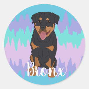 Sticker rond classique de Rottweiler
