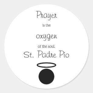 Sticker rond classique de Saint-Padre Pio