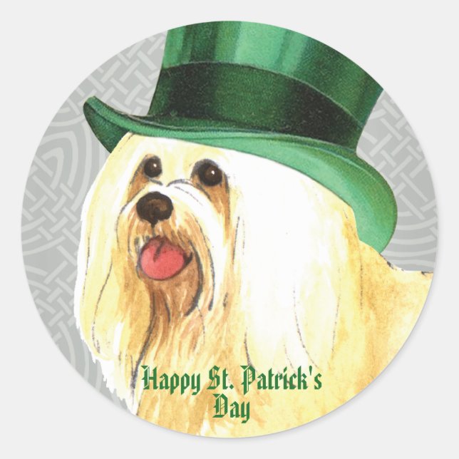 Sticker rond classique de Saint Patrick de la Jour (Devant)