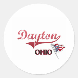 Sticker Rond Classique de ville de Dayton Ohio