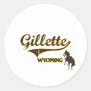 Sticker Rond Classique de ville de Gillette Wyoming