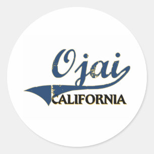 Sticker Rond Classique de ville d'Ojai la Californie