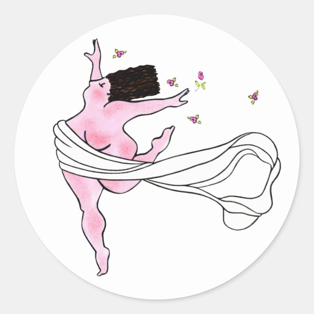 Sticker rond classique "déesse domestique" (Devant)