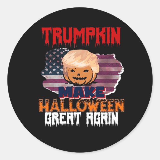 Sticker Rond Classique d'Halloween de Trumpkin (Devant)