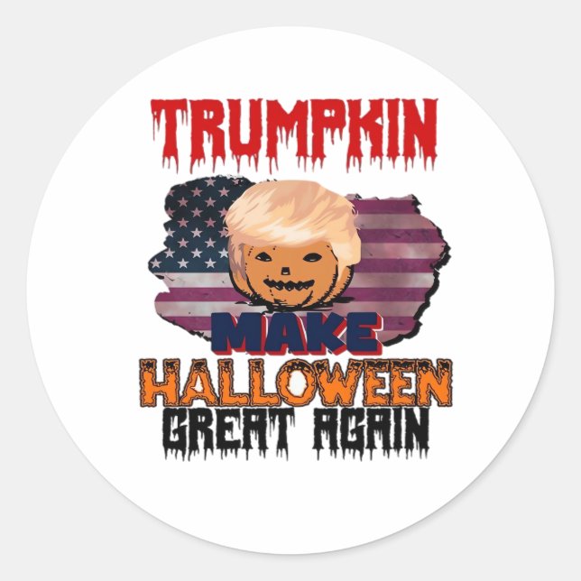 Sticker Rond Classique d'Halloween de Trumpkin (Devant)