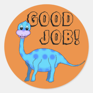 Sticker rond classique Dinosaur