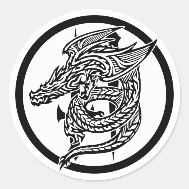 Sticker rond classique Dragon Wing (Devant)