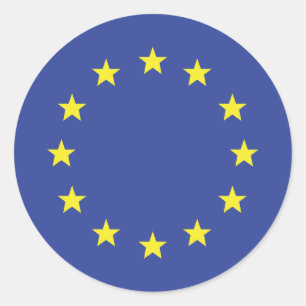 Sticker rond classique drapeau de l'Union européen
