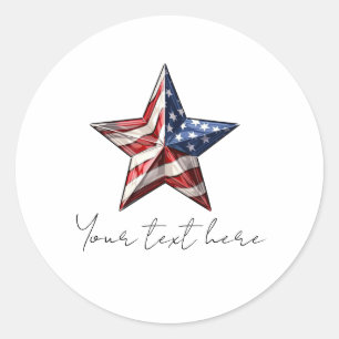 Sticker rond classique du 4 juillet