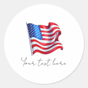 Sticker rond classique du 4 juillet