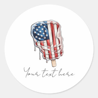 Sticker rond classique du 4 juillet