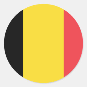 Sticker rond classique du drapeau de Belgique