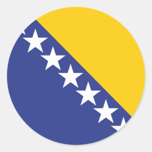Sticker rond classique du drapeau de Bosnie-Herzég