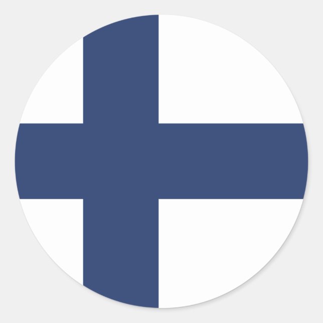 Sticker rond classique du drapeau finlandais (Devant)