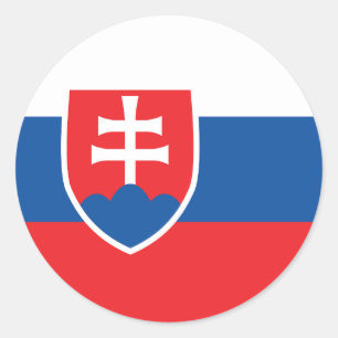 Sticker rond classique du drapeau slovaque