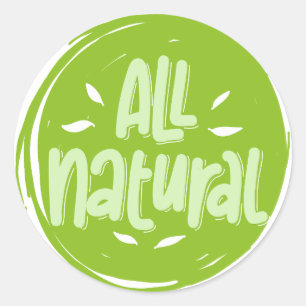 Sticker rond classique du logo végétal naturel